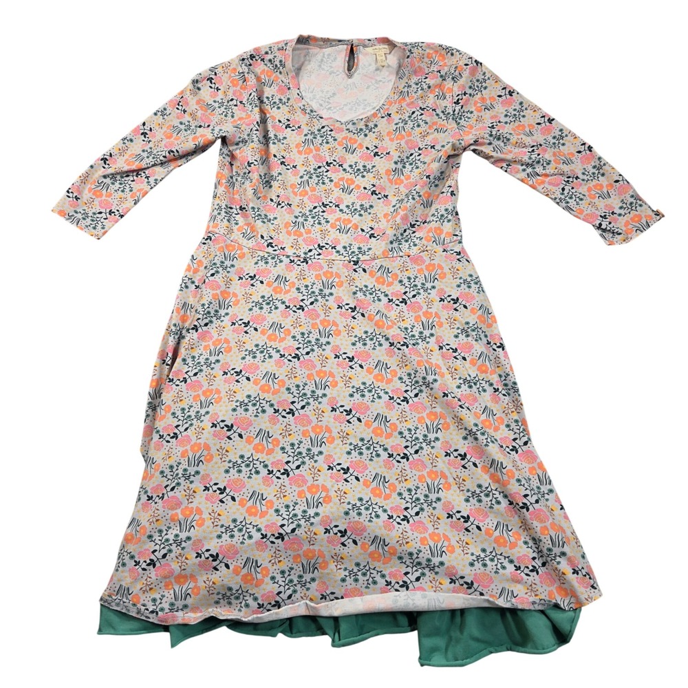 Matilda Jane Joanna Gaines Dress Large Floral Ruffle Hem Midi Cottagecore 22653D
